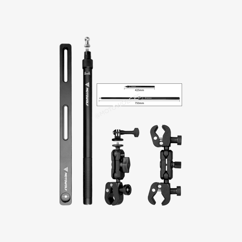 Kit mástil de bandera con soportes para cámara de acción – GoPro / Insta360 (425–750mm)